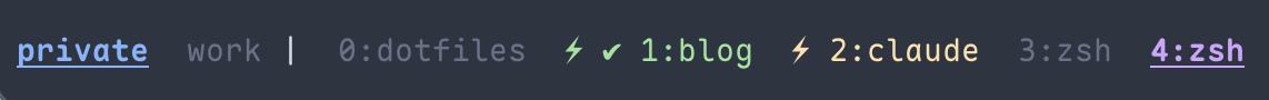 tmux window list